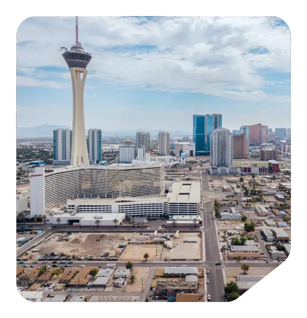 Aerial view of downtown Las Vegas
